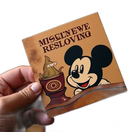 3d render, guests, card, mickey transparent PNG cut-out