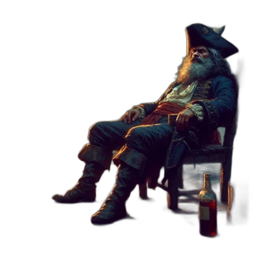 hat, jacket, bottle, staff transparent PNG cut-out