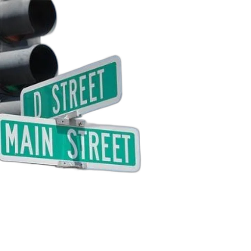 3d render, city street, green, street transparent PNG cut-out