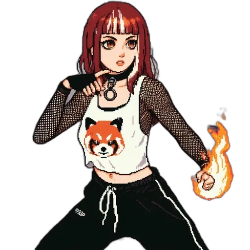 staff, pixel art, anime, cartoon transparent PNG cut-out