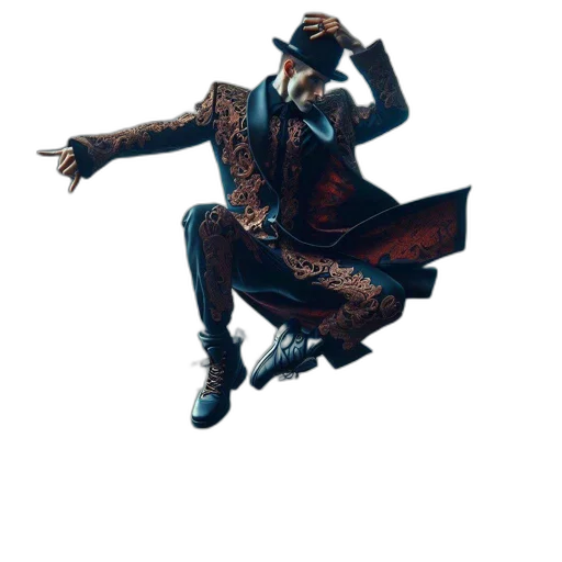 jacket, staff, robot, hat transparent PNG cut-out