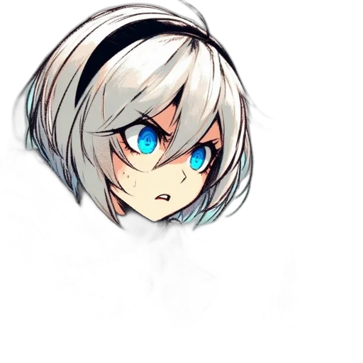 face, mask, hair, robot transparent PNG cut-out
