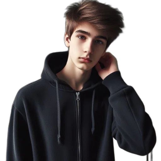 jacket, face, hair, creature transparent PNG cut-out