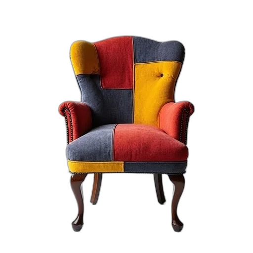 furniture, crown, 3d render, patchwork transparent PNG cut-out