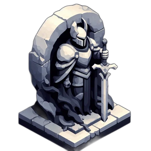 robot, crown, weapon, pixel art transparent PNG cut-out
