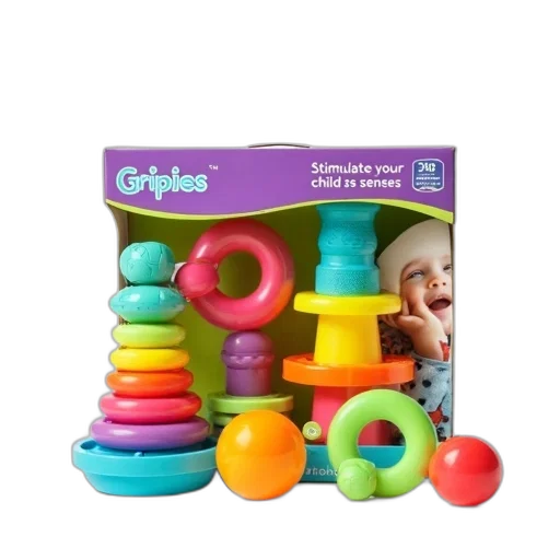 colorful, set, gripies, toys transparent PNG cut-out