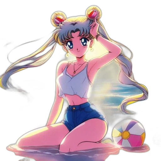 vaporwave, anime, concept art, cartoon transparent PNG cut-out