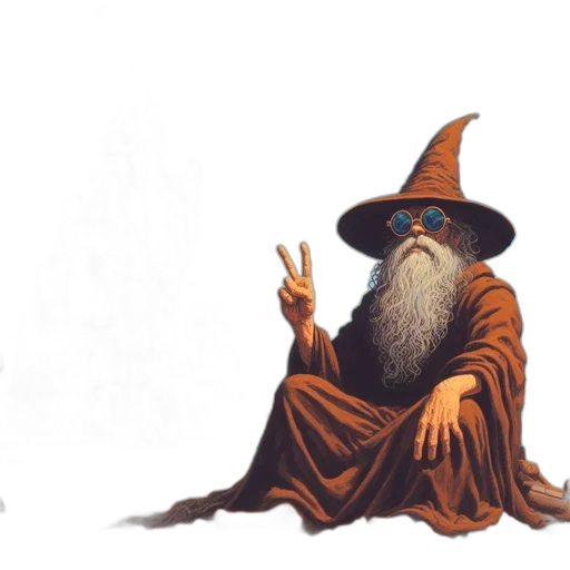 hat, staff, concept art, fantasy art transparent PNG cut-out