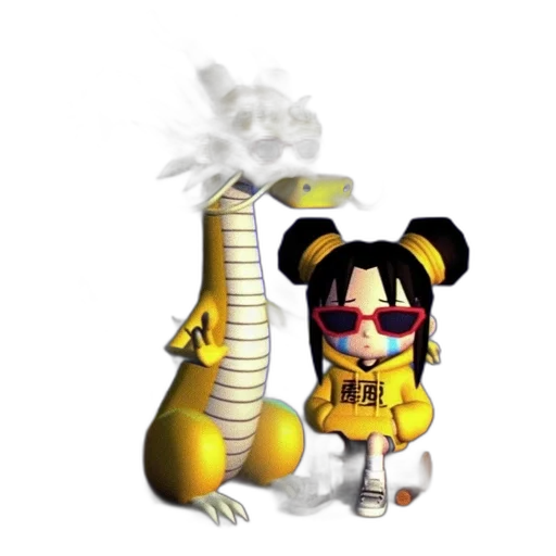 dragon, staff, robot, creature transparent PNG cut-out