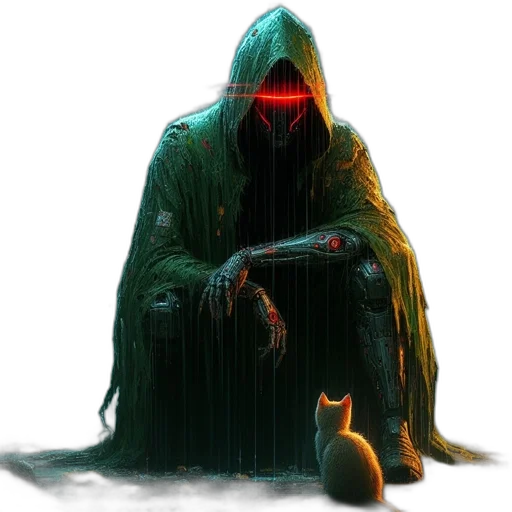 mask, creature, staff, jacket transparent PNG cut-out