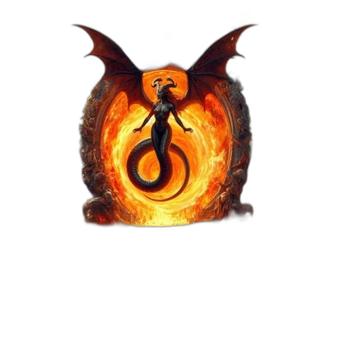 dragon, staff, mask, fantasy art transparent PNG cut-out