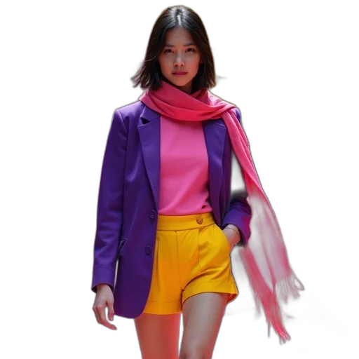 jacket, photorealistic, neon, colorful transparent PNG cut-out