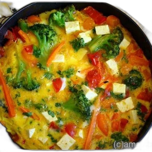 food, vibrant, frittata, broccoli transparent PNG cut-out