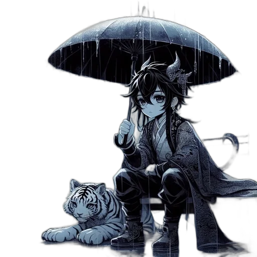umbrella, dragon, concept art, fantasy art transparent PNG cut-out