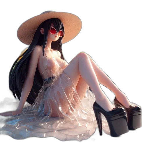 dress, hat, shoes, jewelry transparent PNG cut-out