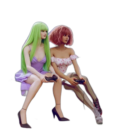 shoes, concept art, 3d render, vaporwave transparent PNG cut-out