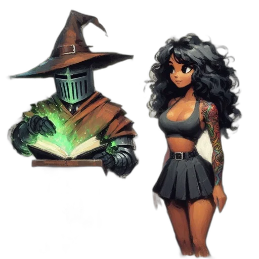 dress, staff, fantasy art, concept art transparent PNG cut-out