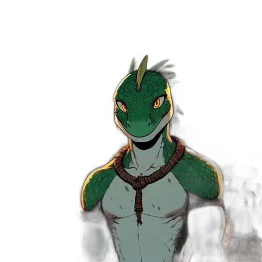 dragon, creature, mask, staff transparent PNG cut-out