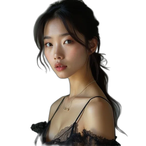 dress, jewelry, face, hair transparent PNG cut-out