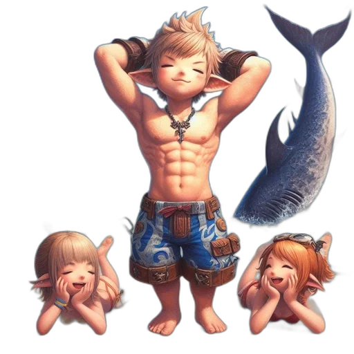 concept art, fantasy art, pixel art, underwater transparent PNG cut-out