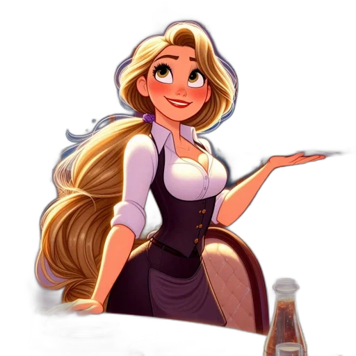 dress, staff, bottle, cartoon transparent PNG cut-out
