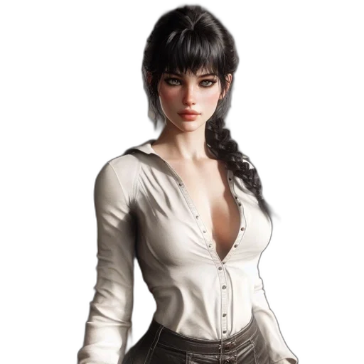 jacket, dress, staff, fantasy art transparent PNG cut-out