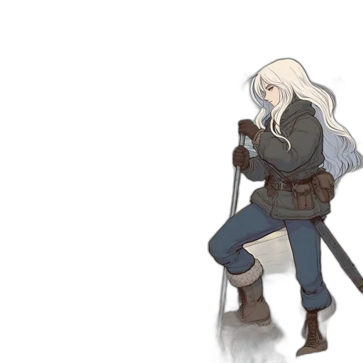 weapon, jacket, sword, staff transparent PNG cut-out