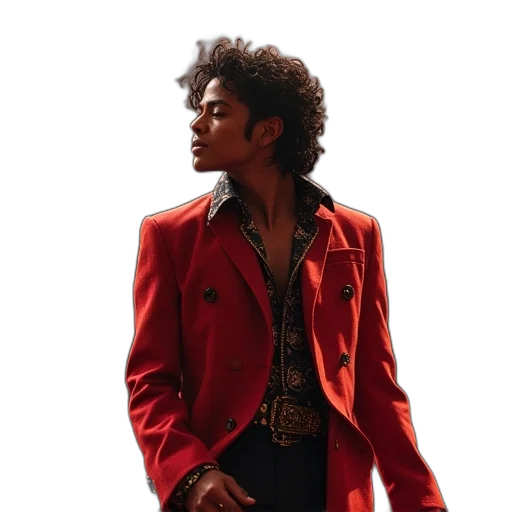 jacket, photorealistic, red, michael transparent PNG cut-out