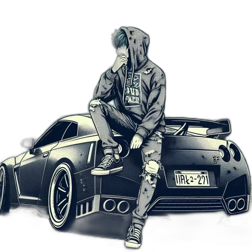 jacket, car, cyberpunk, concept art transparent PNG cut-out
