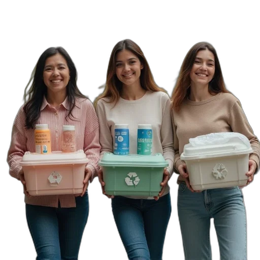 pastel, three, women, carrying transparent PNG cut-out