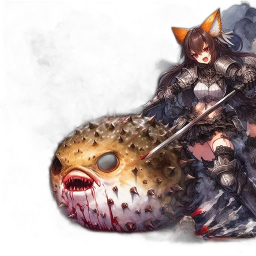 weapon, creature, sword, fantasy art transparent PNG cut-out