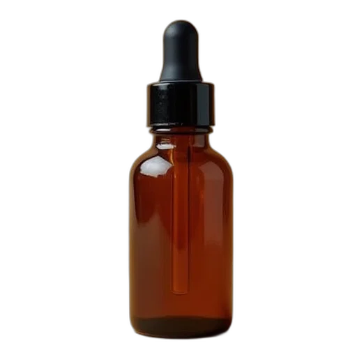 bottle, 50ml, amber, glass transparent PNG cut-out