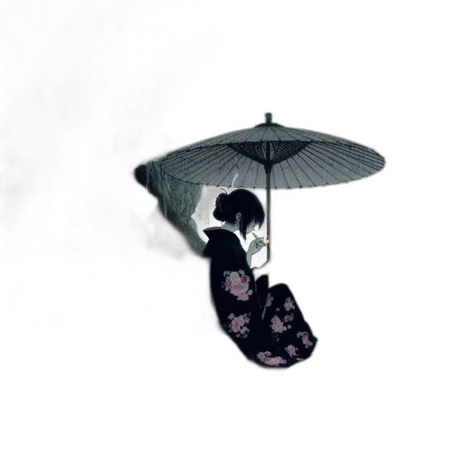 umbrella, shoes, dress, staff transparent PNG cut-out