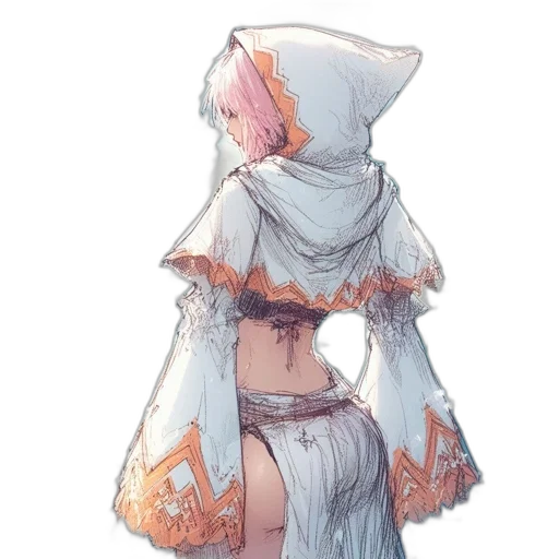 dress, jacket, staff, mask transparent PNG cut-out
