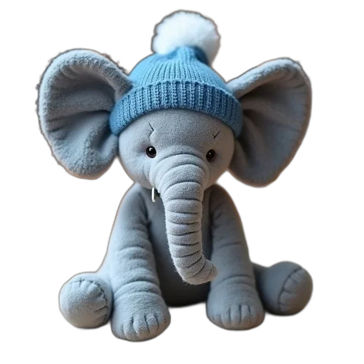 hat, animal, 3d render, plush transparent PNG cut-out