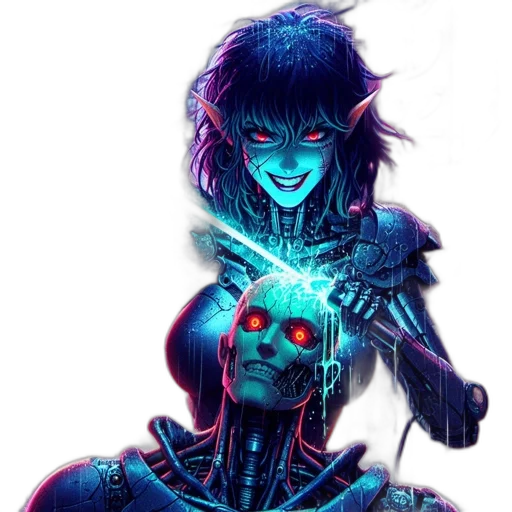 robot, cyberpunk, comic book art, concept art transparent PNG cut-out