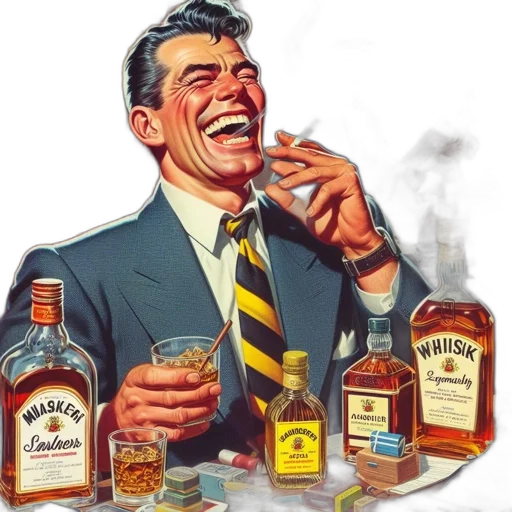 face, jacket, bottle, comic book art transparent PNG cut-out