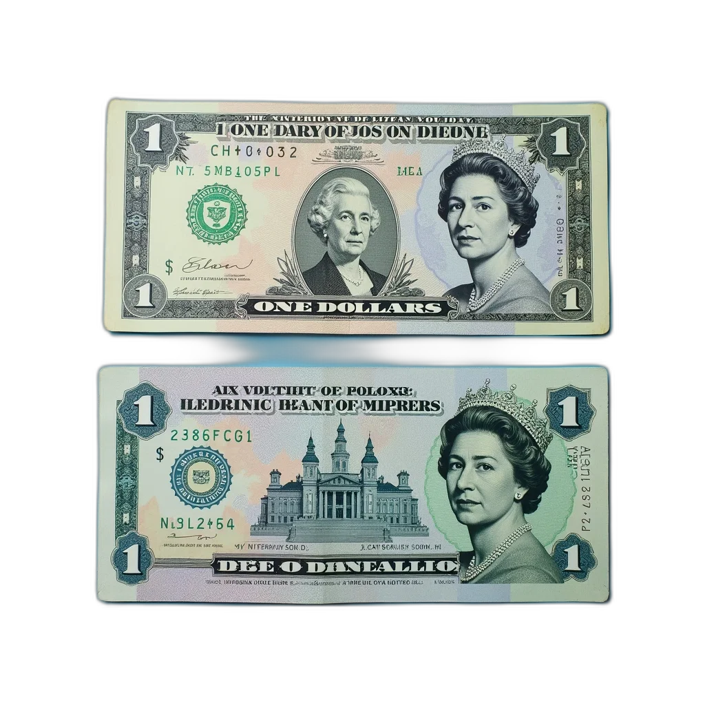 3d render, two, canadian, one-dollar transparent PNG cut-out