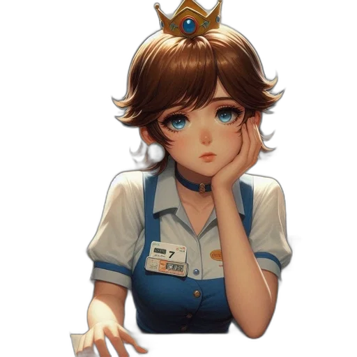 staff, crown, face, dress transparent PNG cut-out