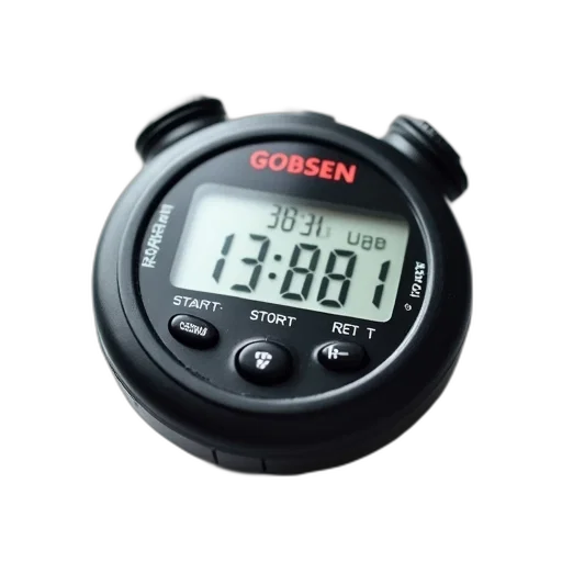 black, digital, stopwatch, white transparent PNG cut-out