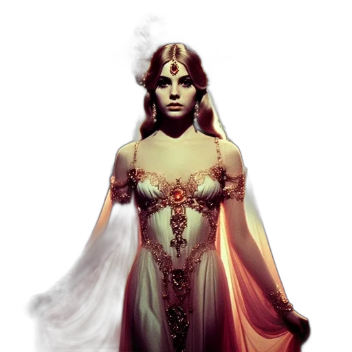 dress, crown, jewelry, fantasy art transparent PNG cut-out