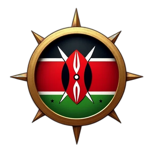 kenya, flag, compass, logo transparent PNG cut-out