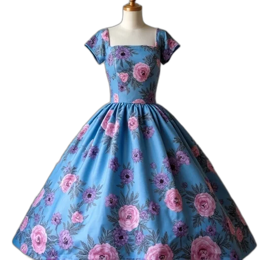dress, 3d render, liberty, blue transparent PNG cut-out