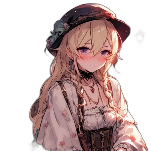 hat, dress, staff, face transparent PNG cut-out
