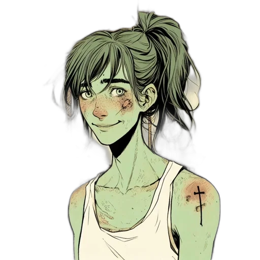 face, creature, concept art, watercolor transparent PNG cut-out