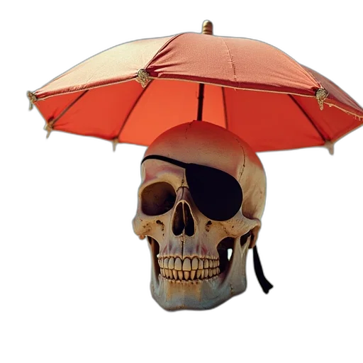 umbrella, hat, mask, staff transparent PNG cut-out