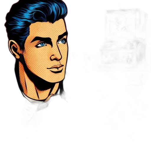 face, comic book art, cartoon, concept art transparent PNG cut-out
