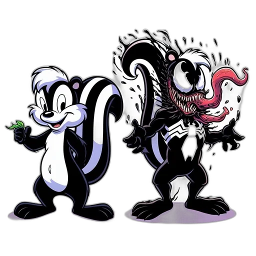 concept art, cartoon, comic book art, two transparent PNG cut-out