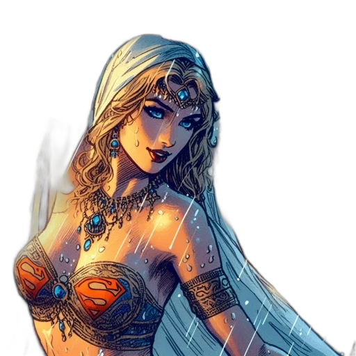 dress, jewelry, fantasy art, comic book art transparent PNG cut-out