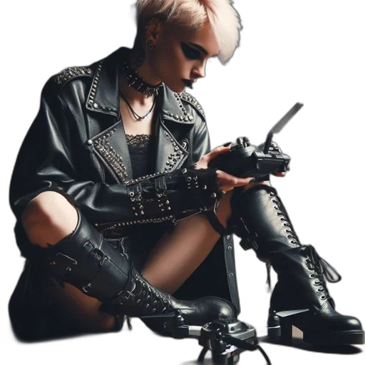 weapon, jacket, staff, jewelry transparent PNG cut-out